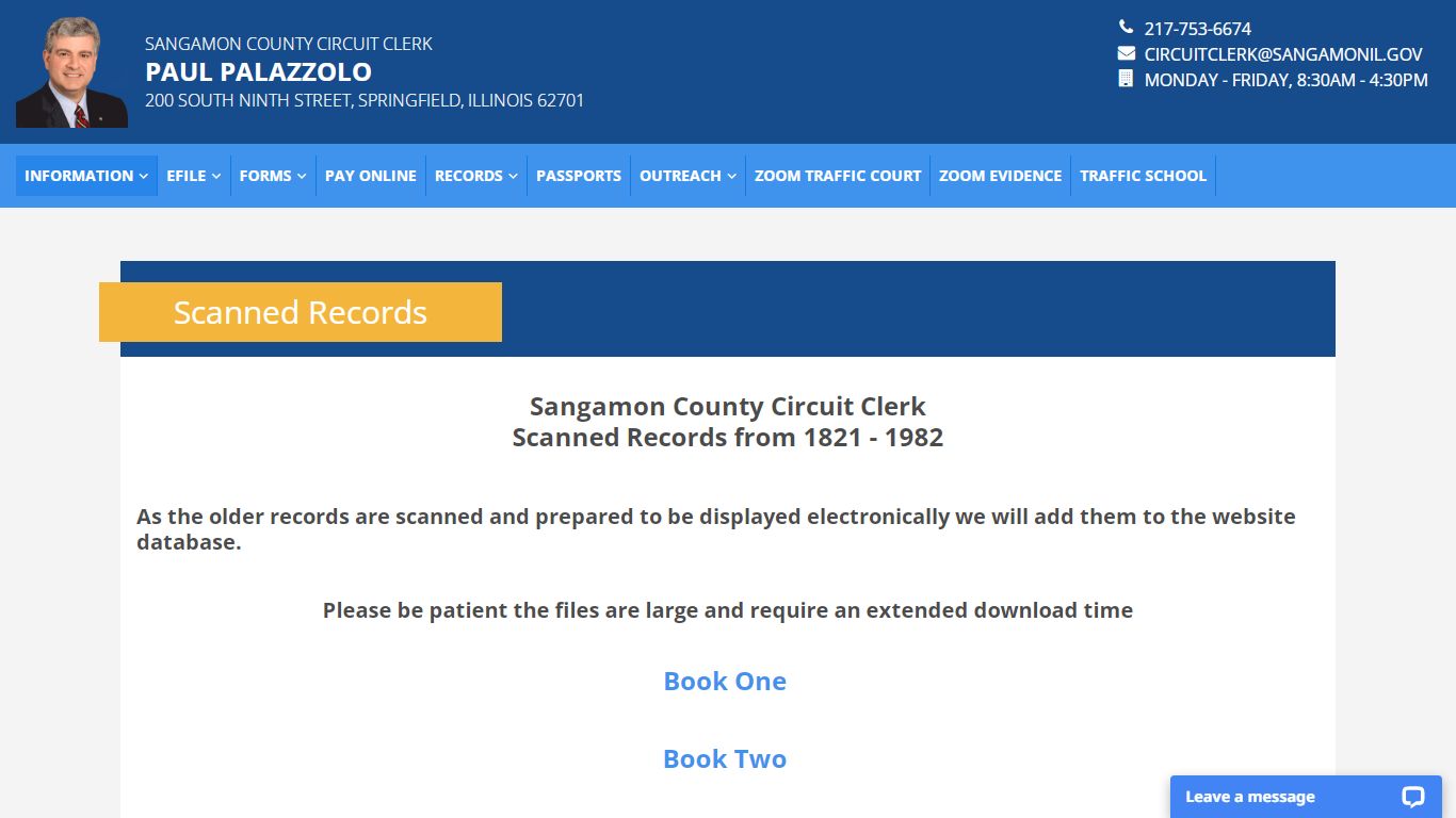 Scanned Records - Sangamon County Circuit Clerk